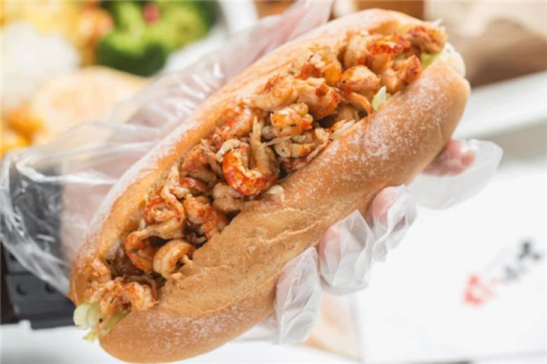 虾爆料小龙虾三明治